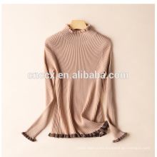 PK18ST019 100% cashmere cable knit exquisito jersey de mujer camello